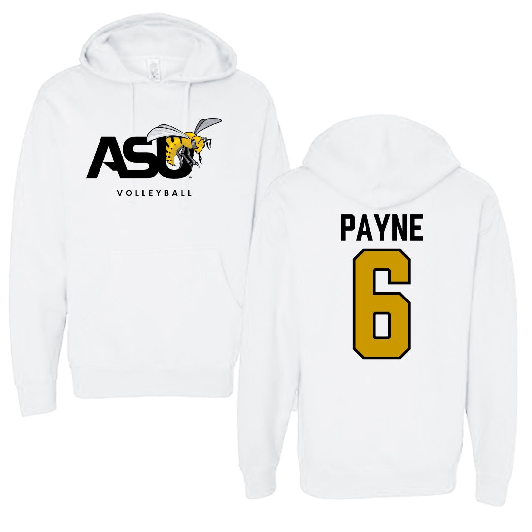 Alabama State University Volleyball White ASU Hoodie - #6 Bailee Payne