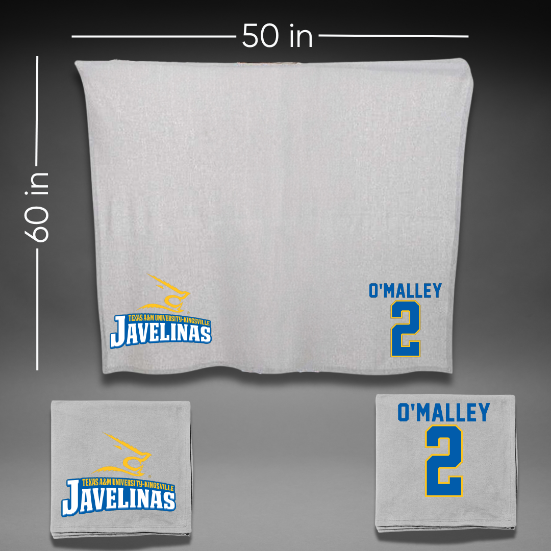 Texas A&M University-Kingsville Basketball Gray Javelinas Blanket - #2 Alyssa O'Malley
