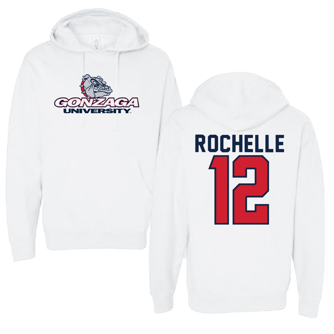 Gonzaga University Soccer White Hoodie - #12 Talan Rochelle