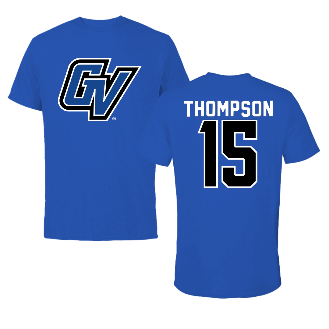 Grand Valley State University Basketball Blue Performance Tee - #15 Shamus Thompson