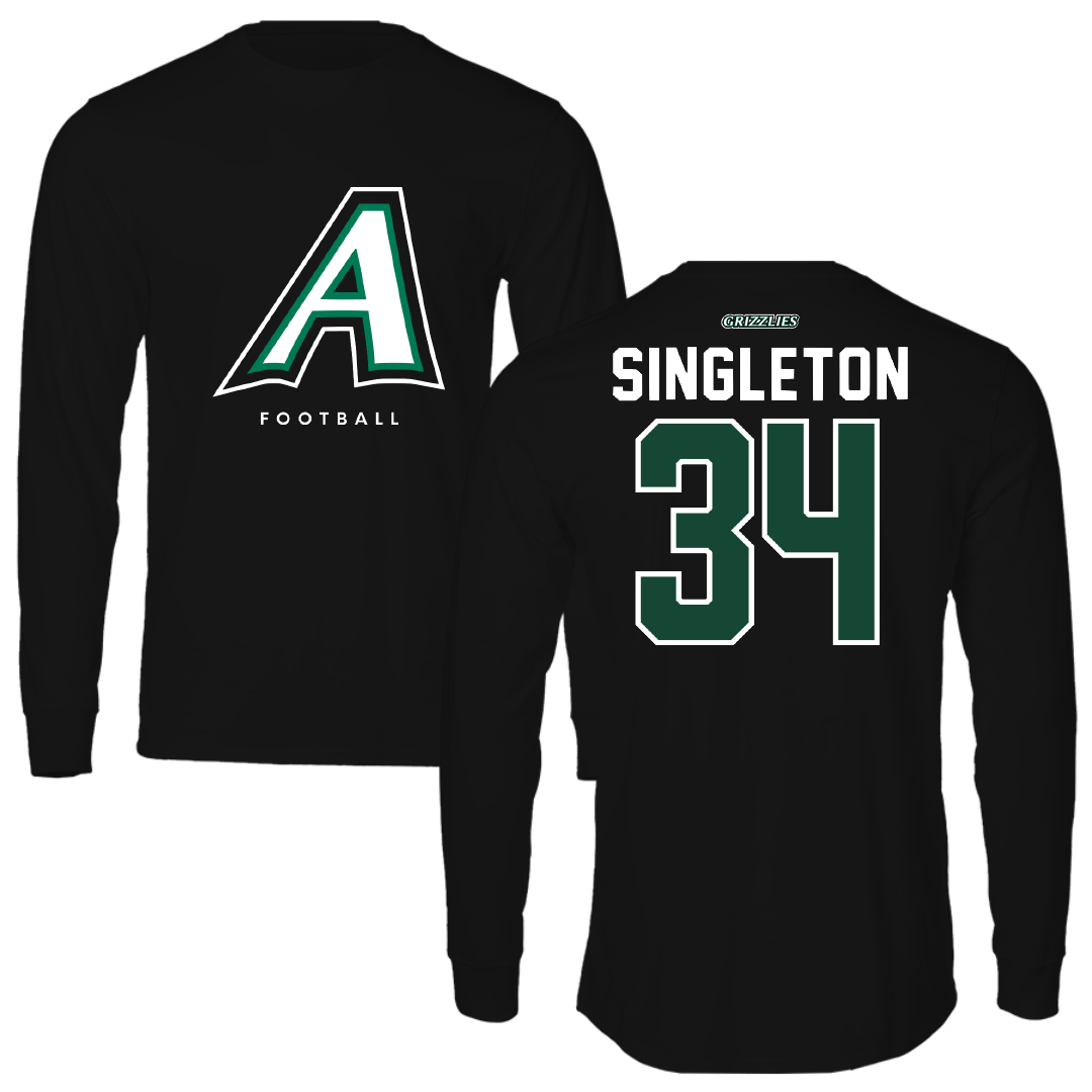 Adams State University Football Black Block Performance Long Sleeve - #34 Kwesi Singleton