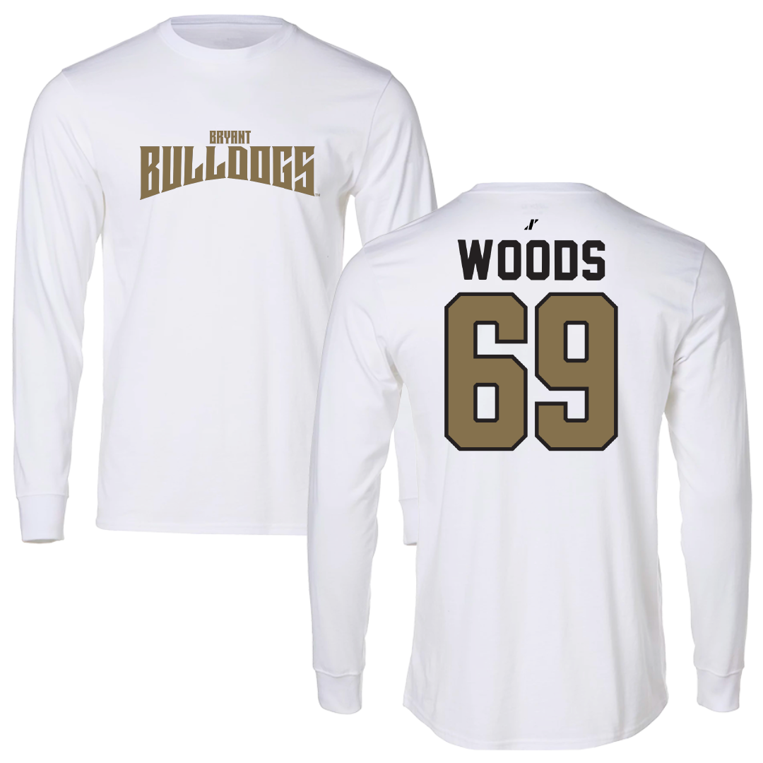 Bryant University Football White Classic Performance Long Sleeve - #69 Jeffery Woods