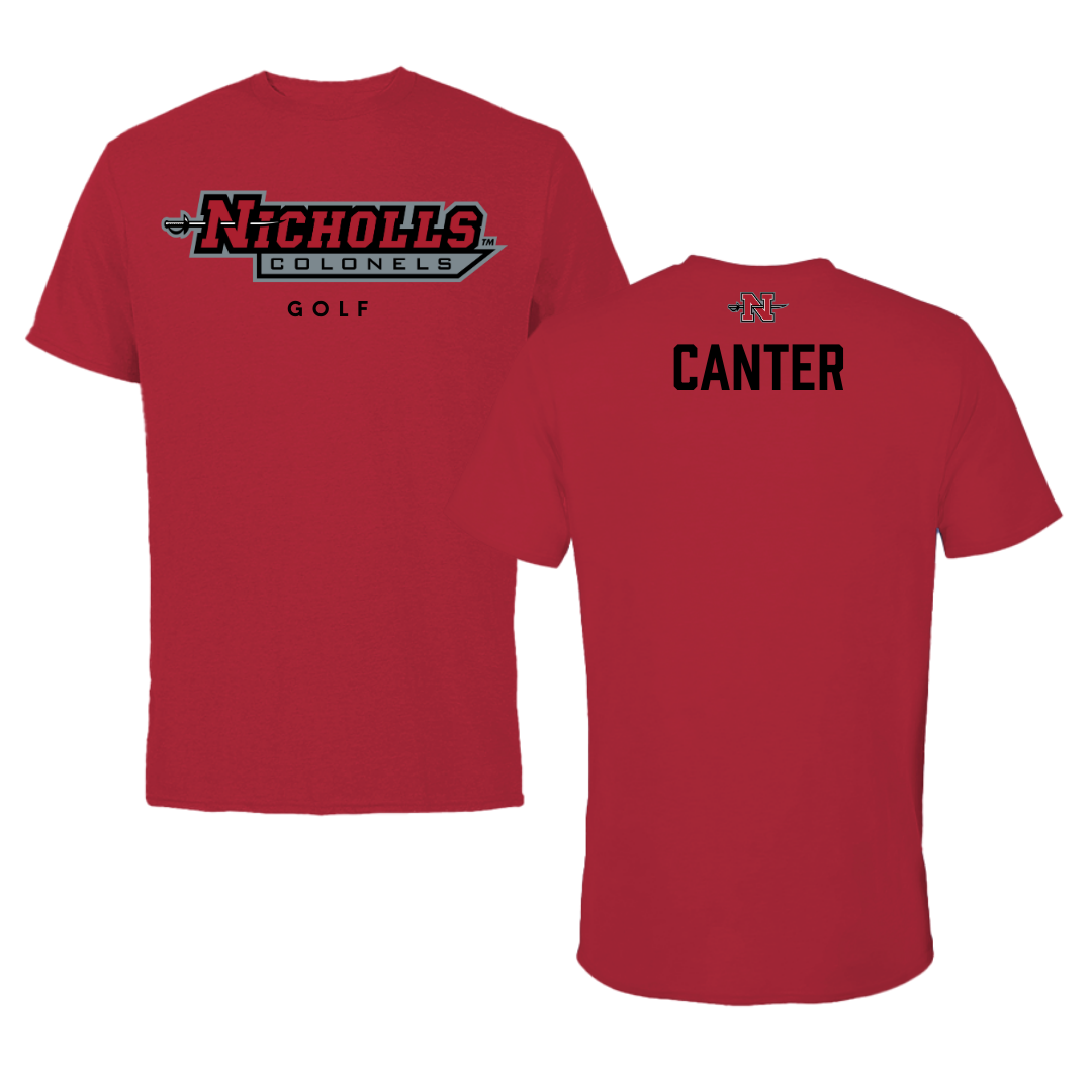 Nicholls State University Golf Red Performance Tee - Peyton Canter