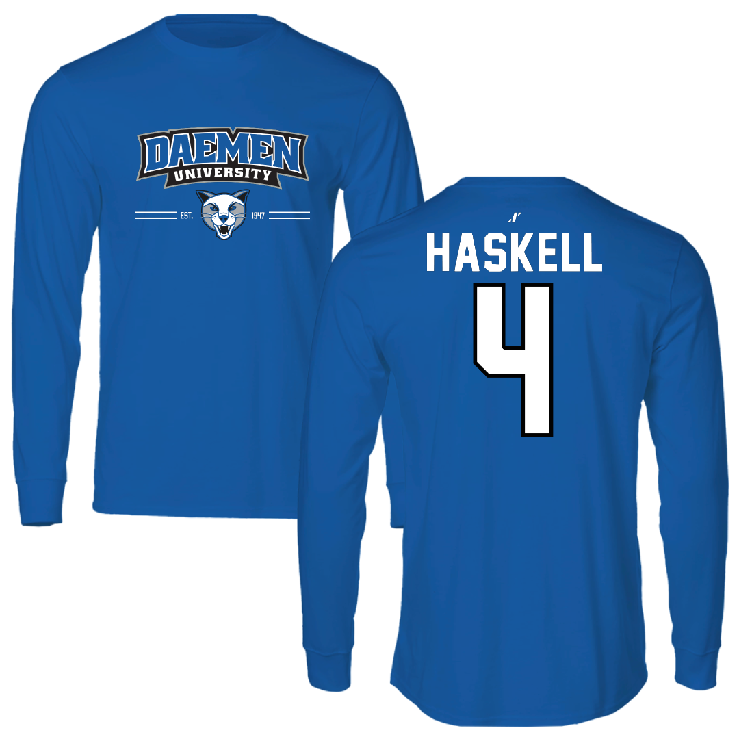 Daemen University Basketball Blue General Performance Long Sleeve - #4 Joshua Haskell