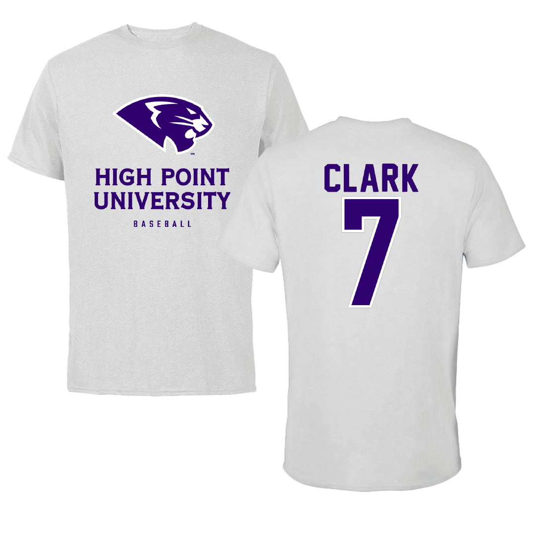 High Point University Baseball Light Gray Performance Tee - #7 Jack Clark