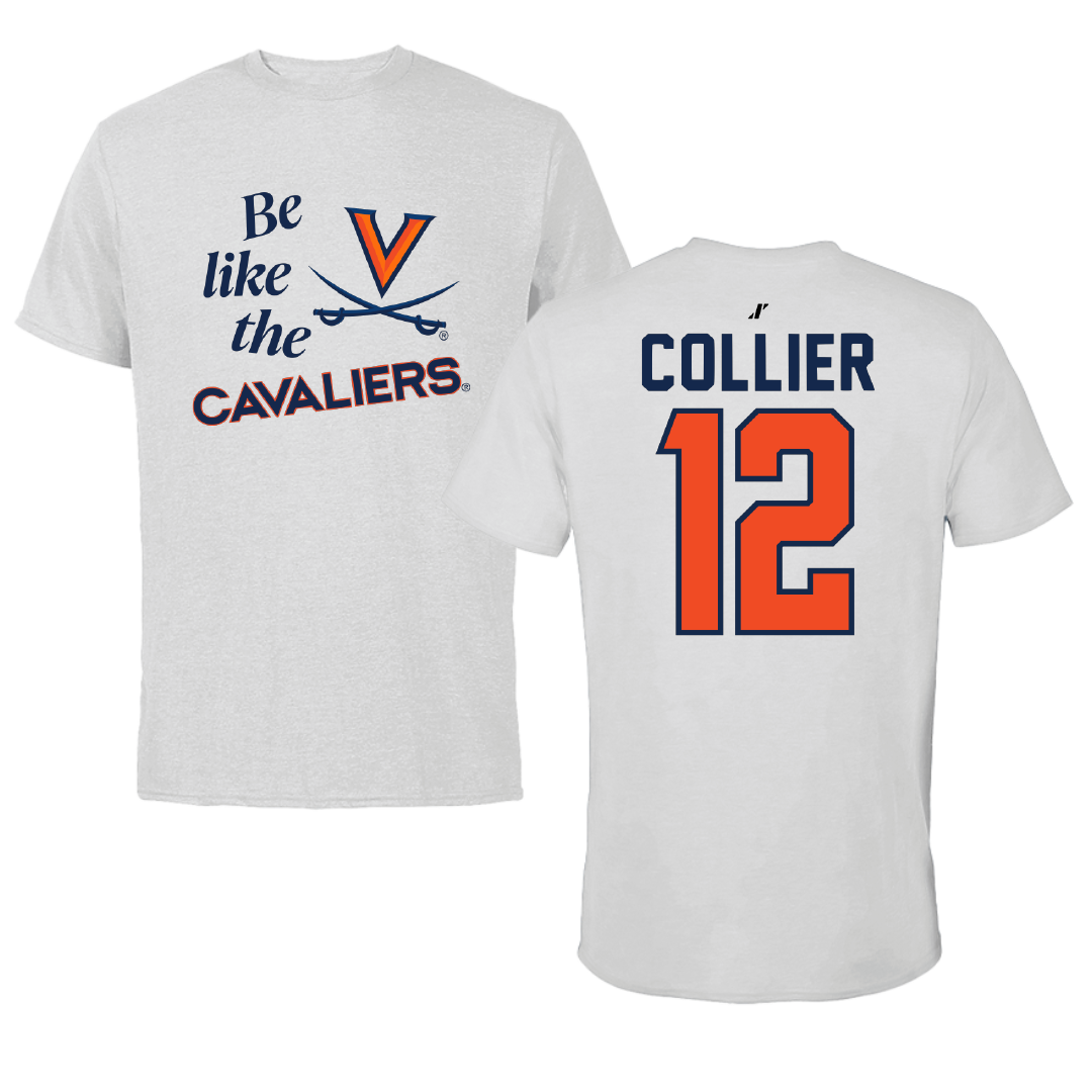 University of Virginia Soccer Light Gray Be Like Us Performance Tee - #12 Aniyah Collier