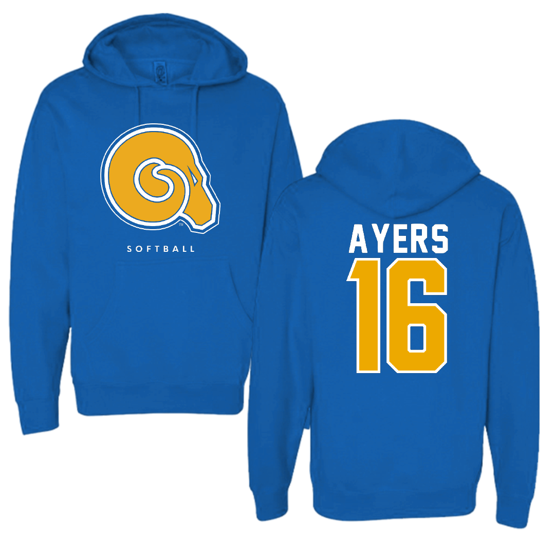 Albany State University Softball Blue Hoodie - #16 Keyatta Ayers