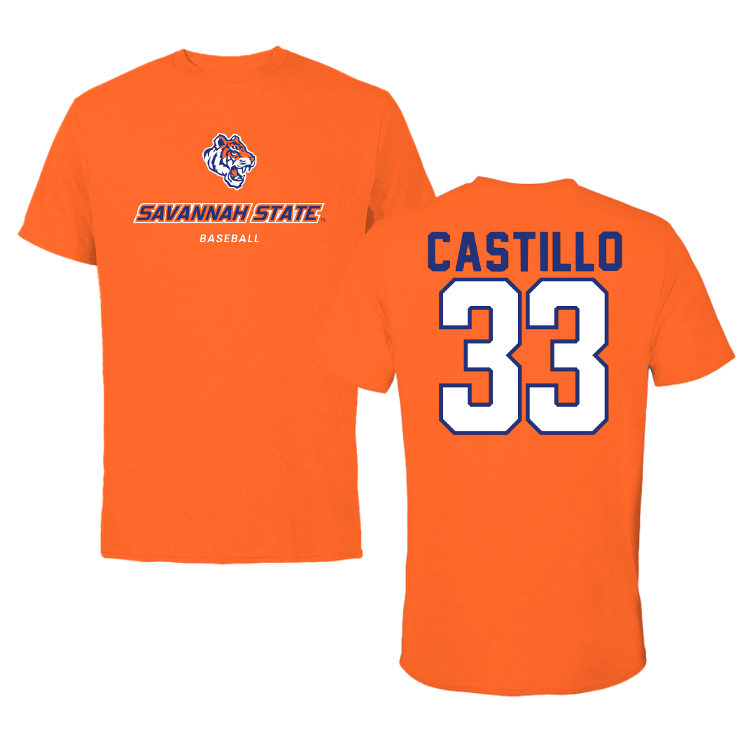 Savannah State University Baseball Orange Performance Tee - #33 Farah Castillo
