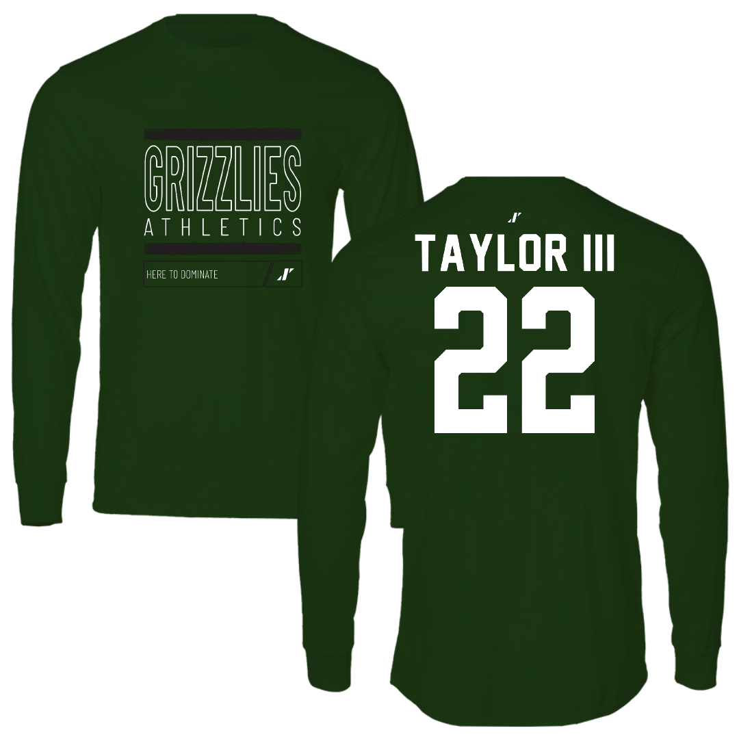 Adams State University Football Forest Green Dominate Long Sleeve - #22 Dervin Taylor III