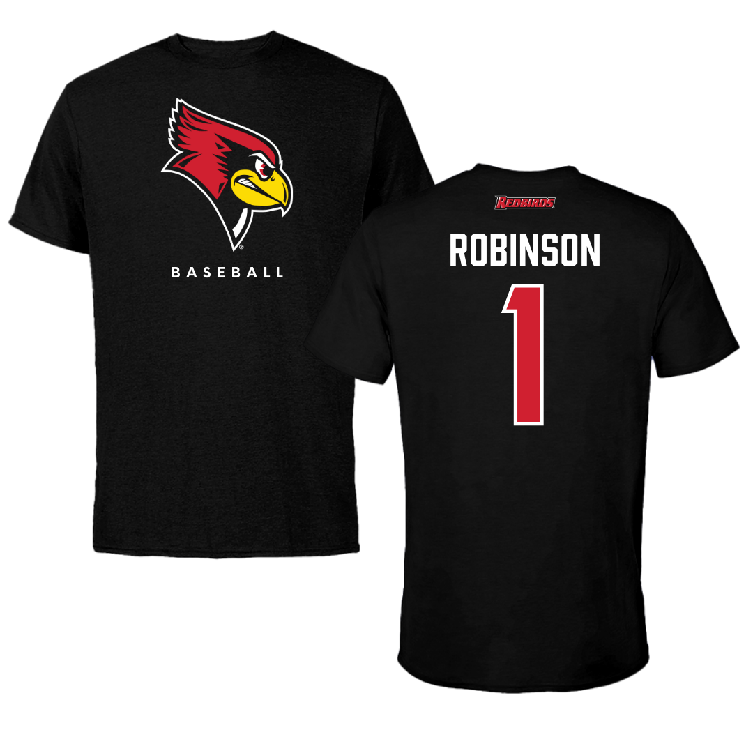 Illinois State University Baseball Black Performance Tee - #1 Shai Robinson