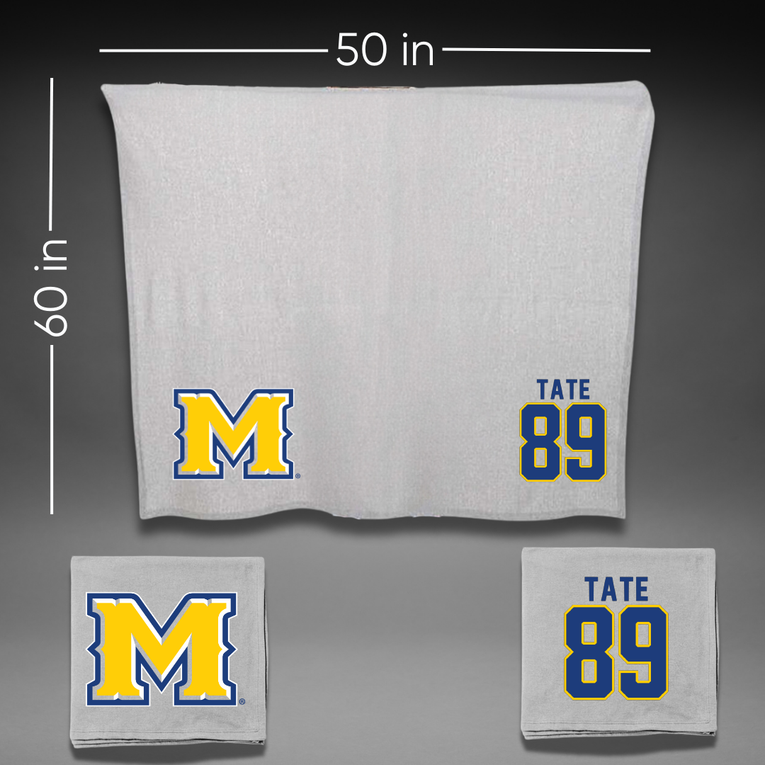 McNeese State University Football Gray Blanket - #89 Trey Tate