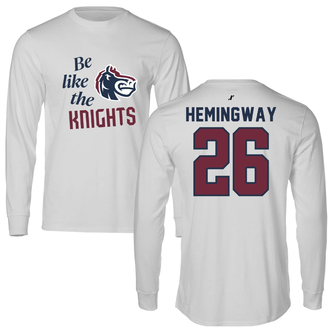Fairleigh Dickinson University-Metropolitan Campus Softball Light Gray Be Like Us Performance Long Sleeve - #26 Jordyn Hemingway