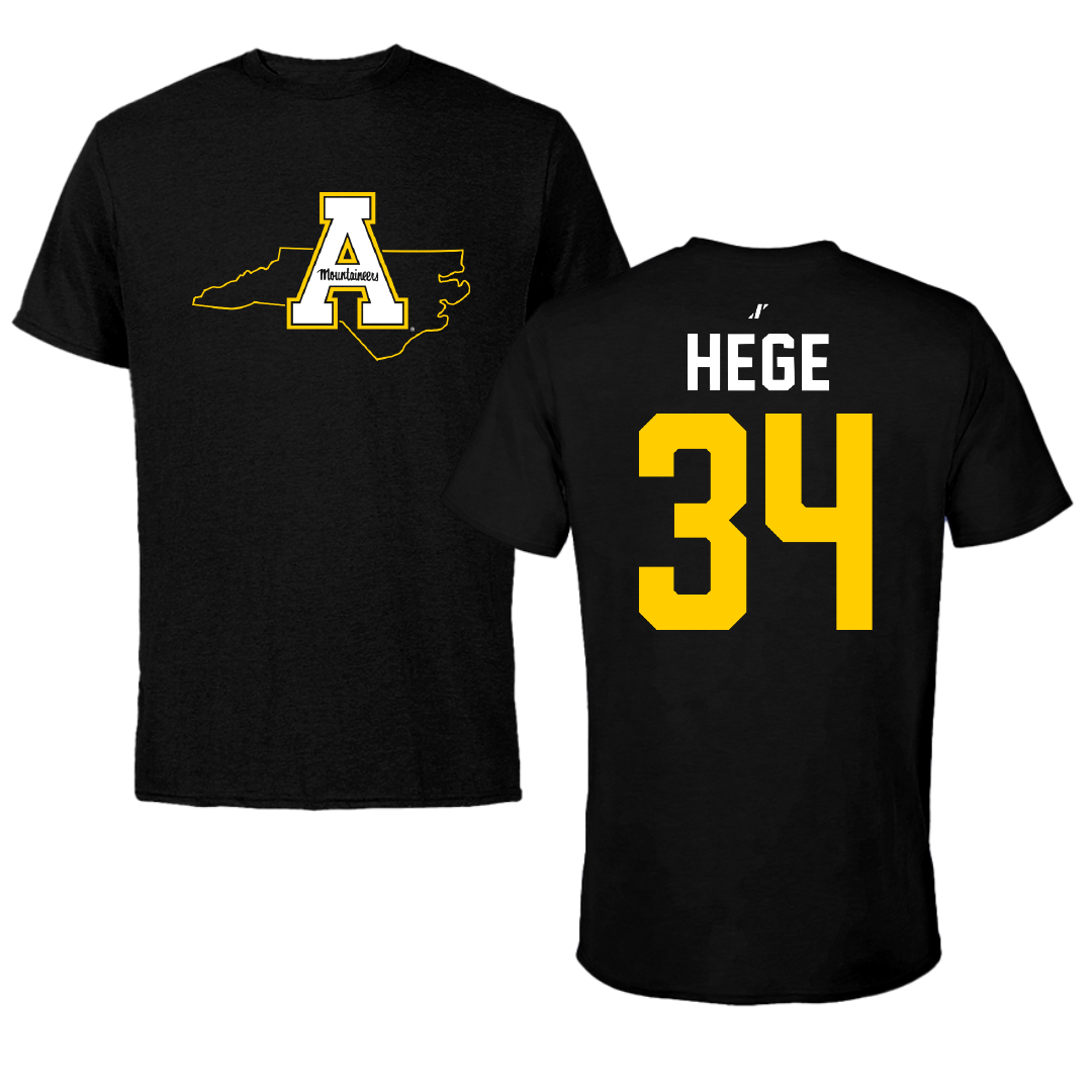 Appalachian State University Basketball Black State Performance Tee - #34 Emily Hege