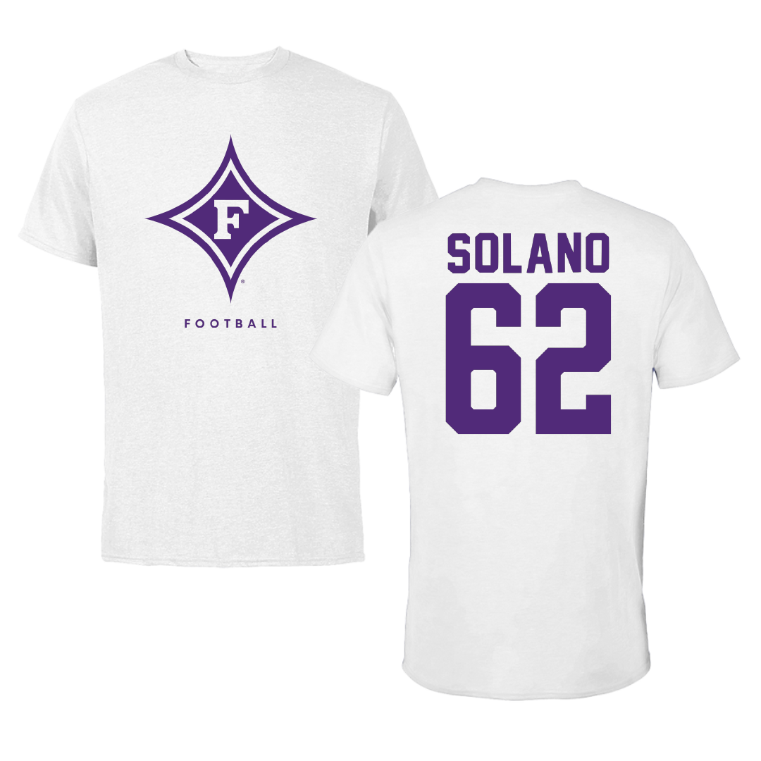 Furman University Football White Tee - #62 Parker Solano