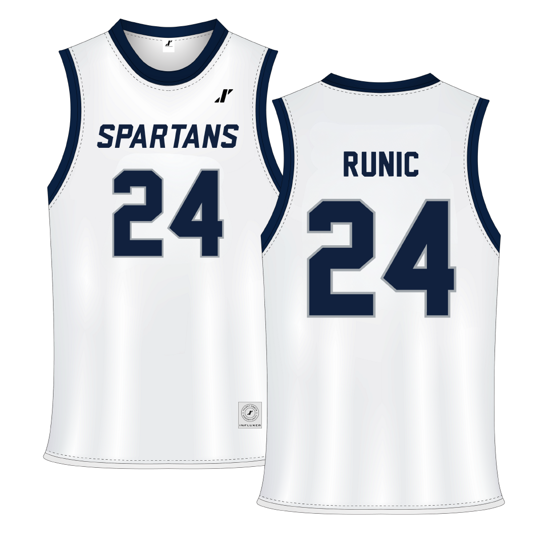 Missouri Baptist University White Spartans Basketball Jersey - #24 Marija Runic