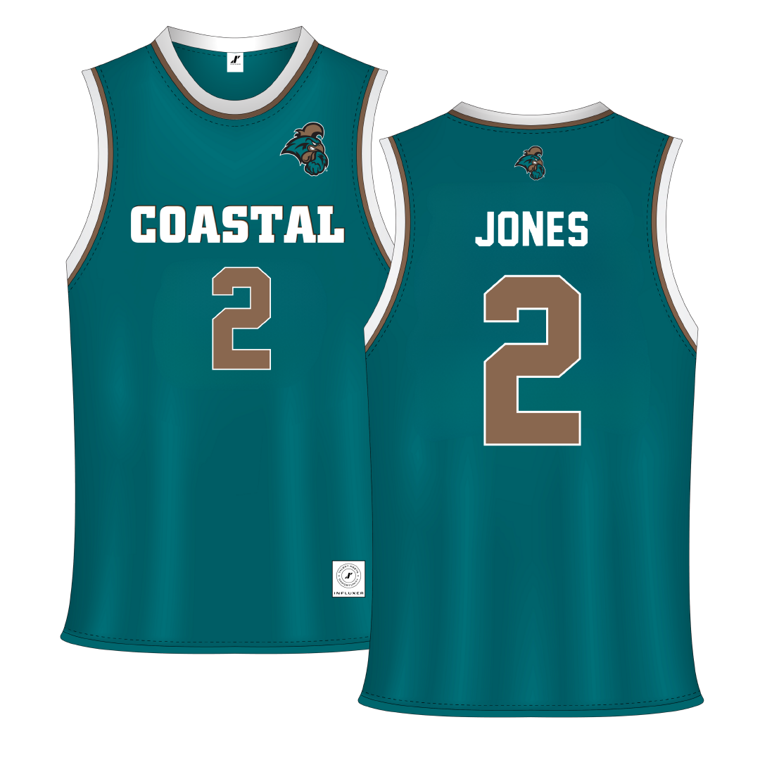 Coastal Carolina University Teal Basketball Jersey - #2 Rasheed Jones