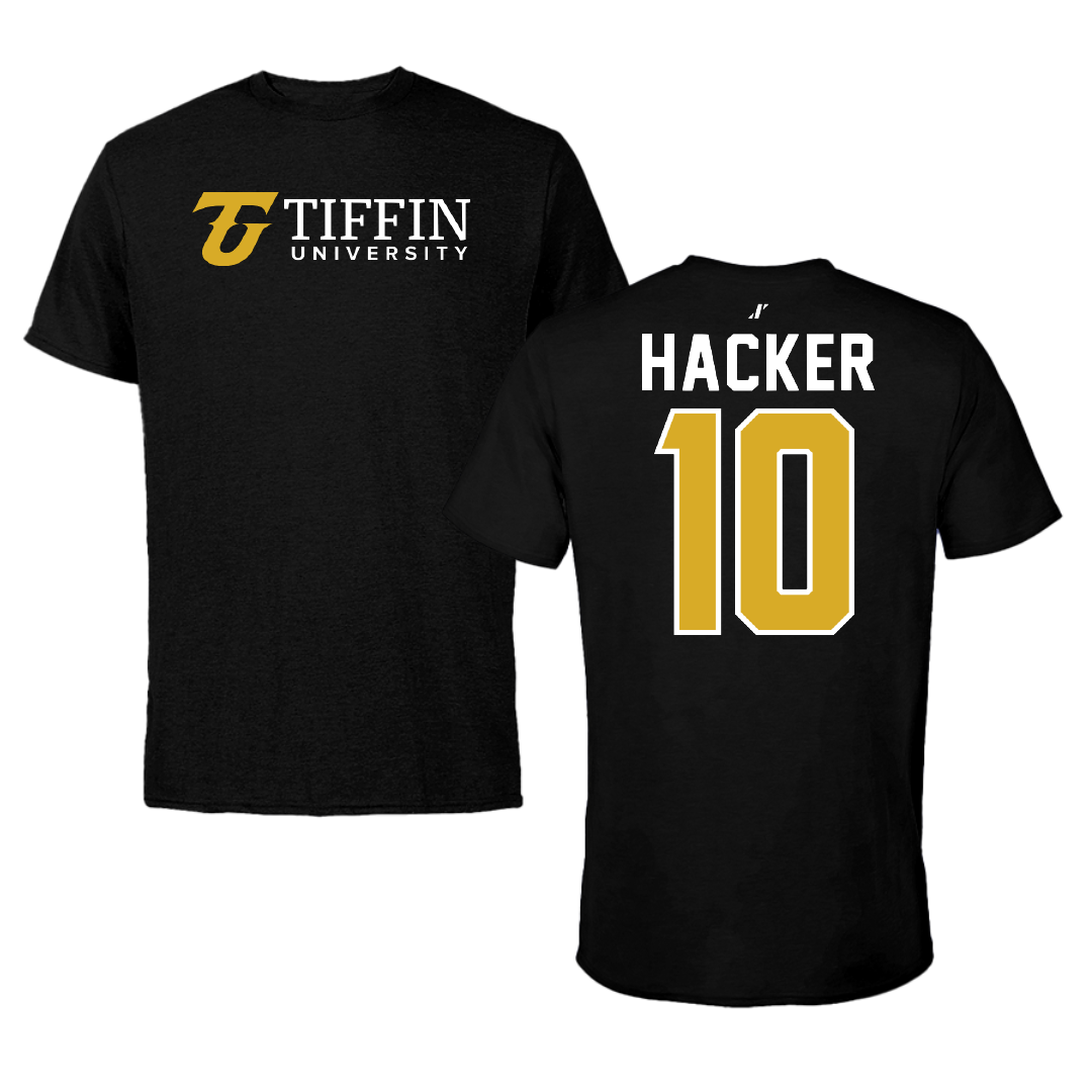 Tiffin University Football Black Tee - #10 Trent Hacker