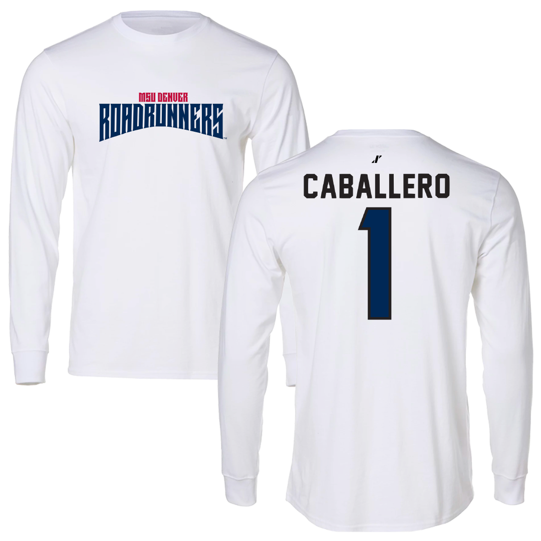 Metropolitan State University of Denver Soccer White Classic Performance Long Sleeve - #1 Kayla Caballero