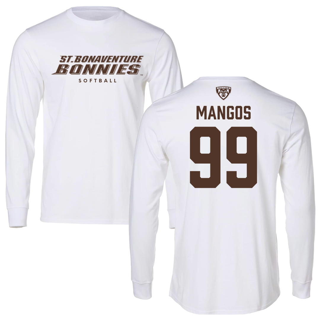 St. Bonaventure University Softball White Long Sleeve - #99 Reagan Mangos