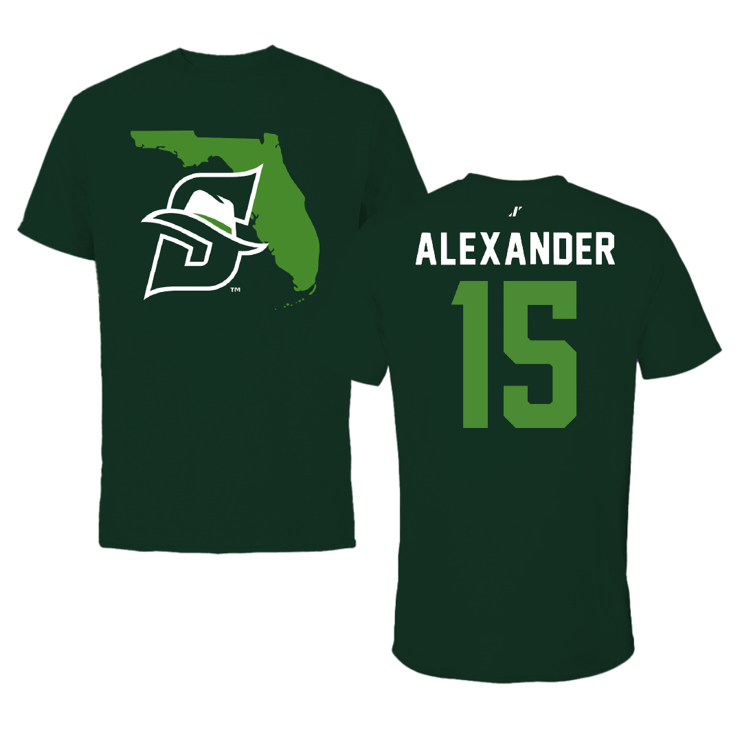 Stetson University Football Forest Green State Tee - #15 Kael Alexander
