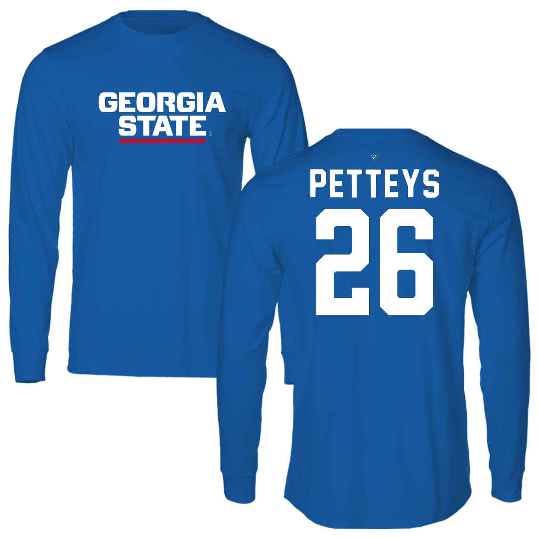 Georgia State University Baseball Blue Performance Long Sleeve - #26 Will Petteys