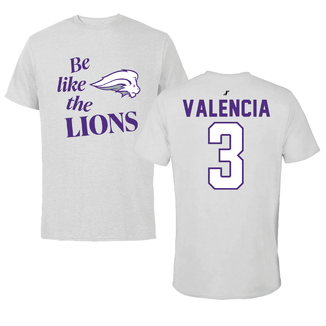 Nelson University Soccer Light Gray Be Like Us Tee - #3 Saul Valencia