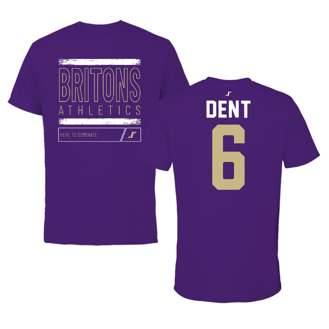 Albion College Football Purple Dominate Tee - #6 Nevin Dent