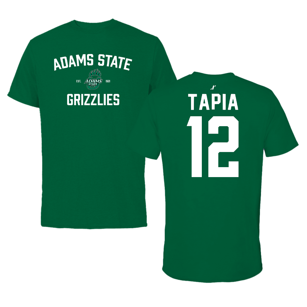 Adams State University Basketball Green General Performance Tee - #12 Jude Tapia