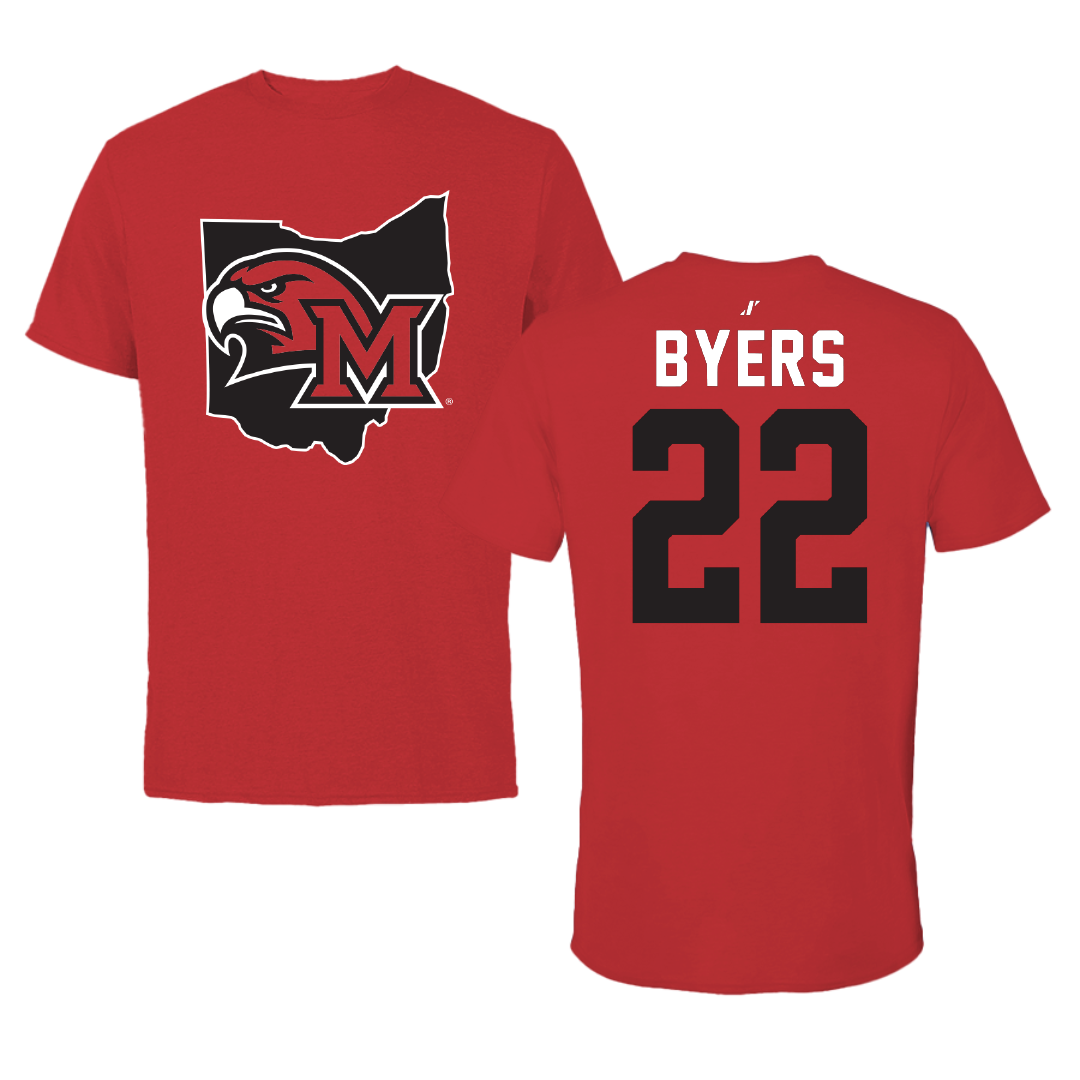 Miami University (Ohio) Basketball Red State Tee - #22 Brant Byers