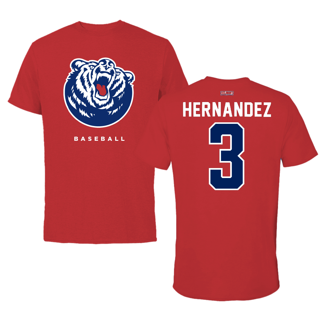 Belmont University Baseball Red Performance Tee - #3 Zach Hernandez