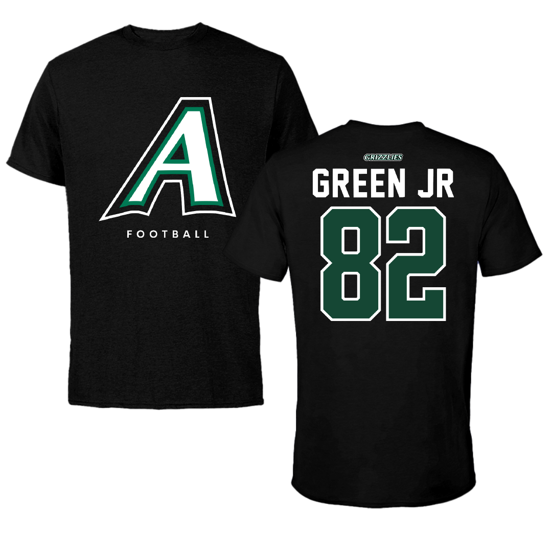 Adams State University Football Black Block Tee - #82 Warrick Green Jr