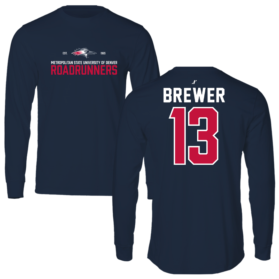 Metropolitan State University of Denver Volleyball Navy General Performance Long Sleeve - #13 GabriElle Brewer