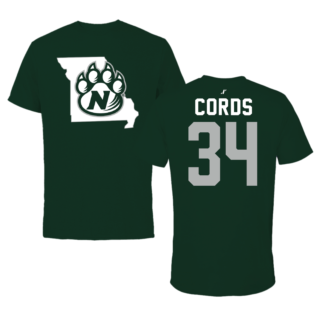 Northwest Missouri State University Softball Forest Green State Tee - #34 Kaylee Cords