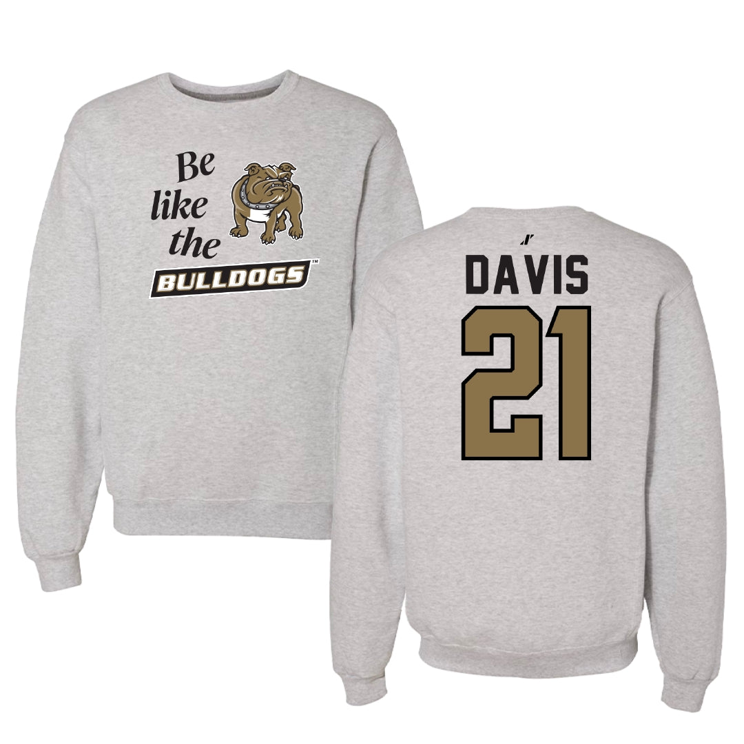 Bryant University Basketball Light Gray Be Like Us Crewneck - #21 Aaron Davis
