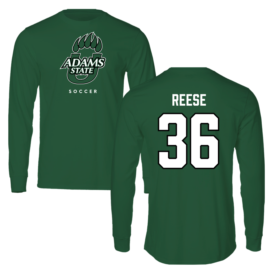 Adams State University Soccer Green Performance Long Sleeve - #36 Kaidin Reese