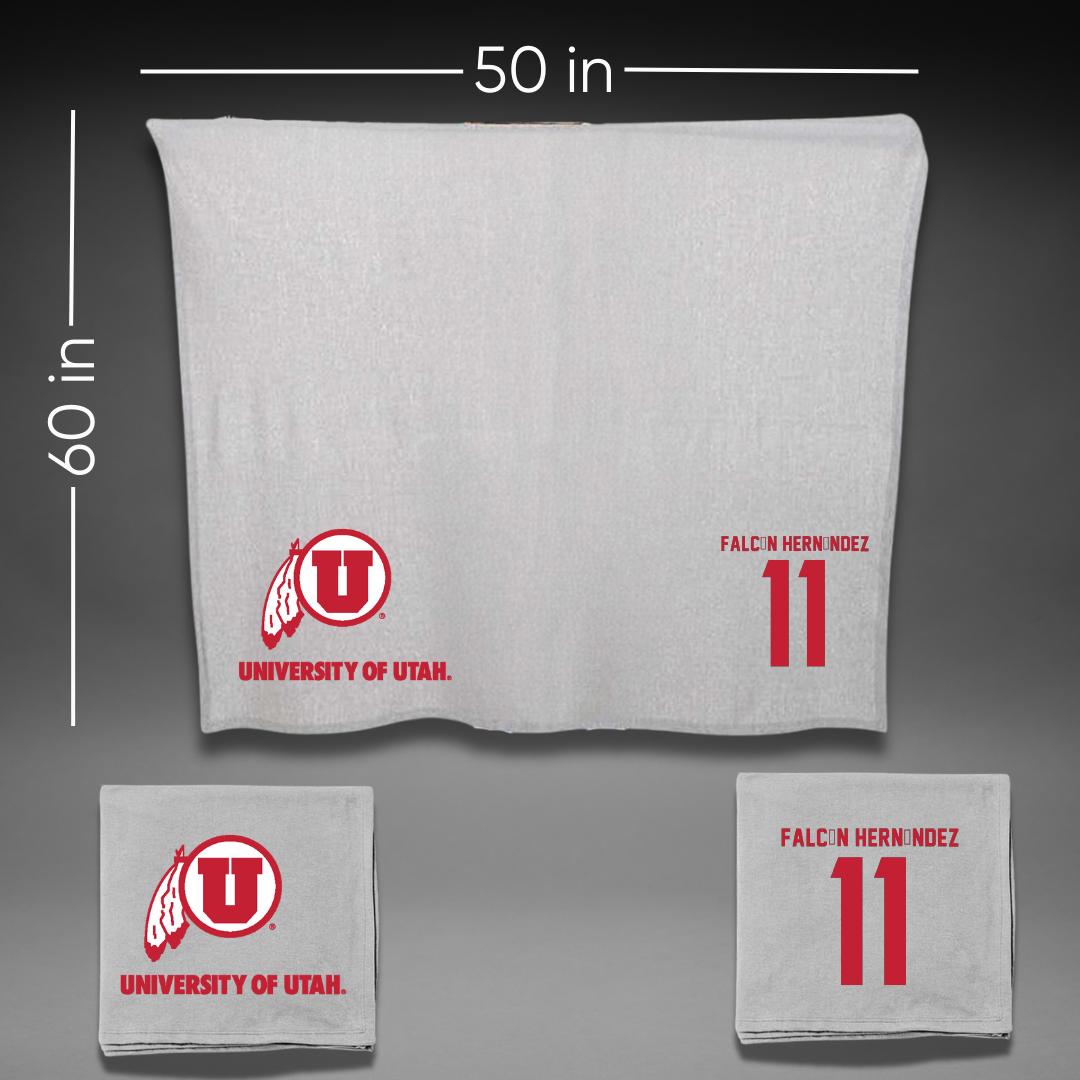University of Utah Basketball Gray Blanket - #11 Daniela Falcón Hernández