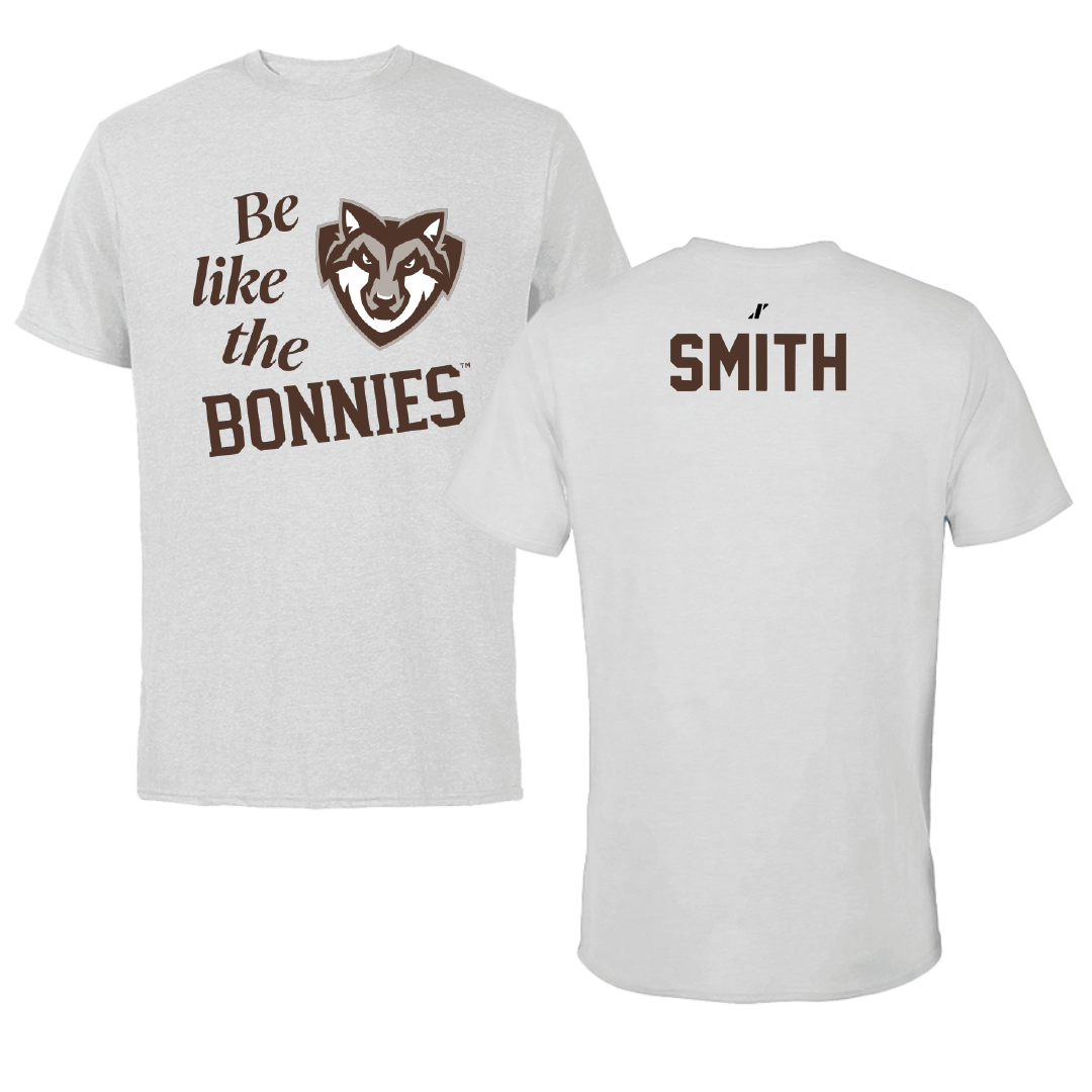 St. Bonaventure University Swimming & Diving Light Gray Be Like Us Tee - Denton Smith