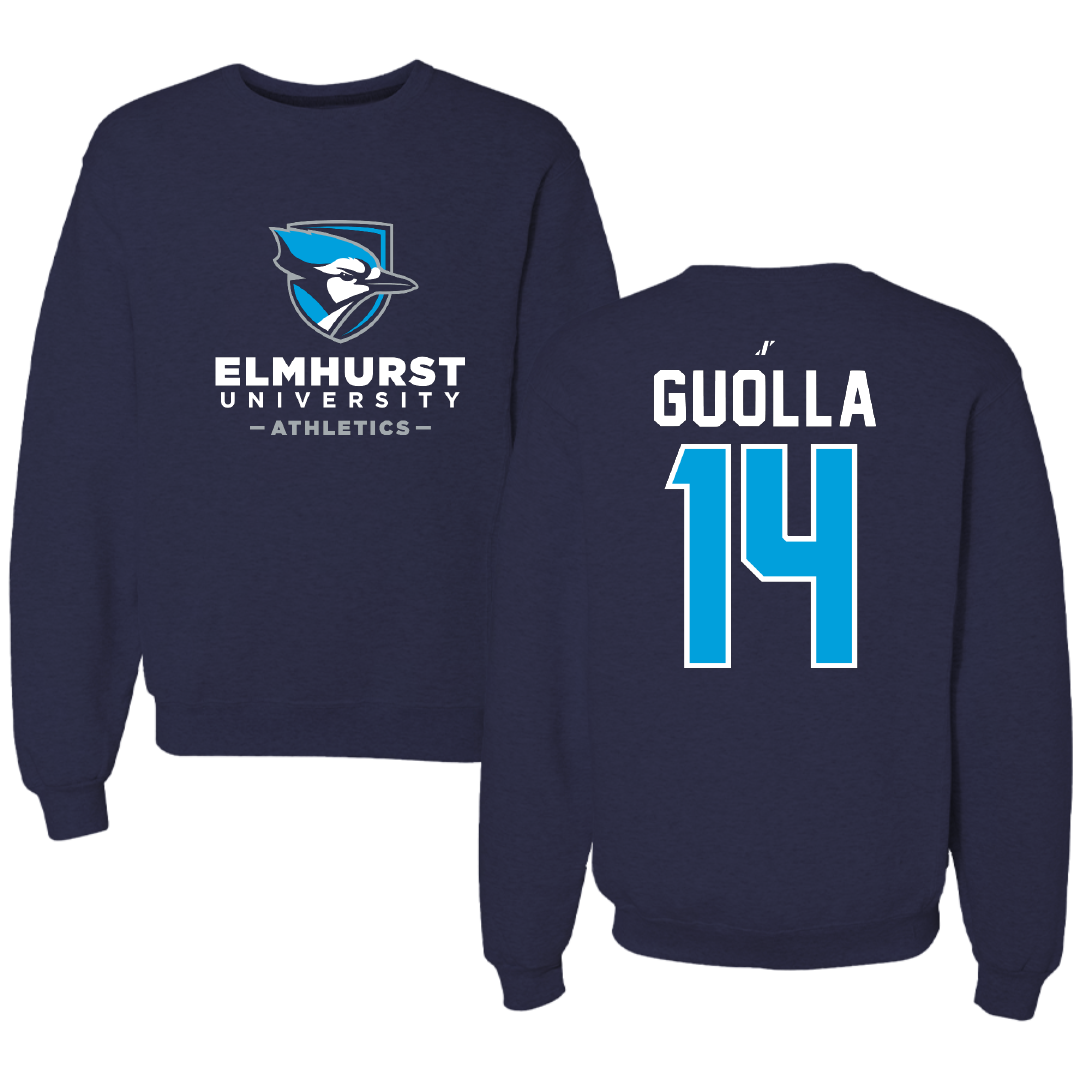 Elmhurst University Soccer Navy Crewneck - #14 Katelyn Guolla