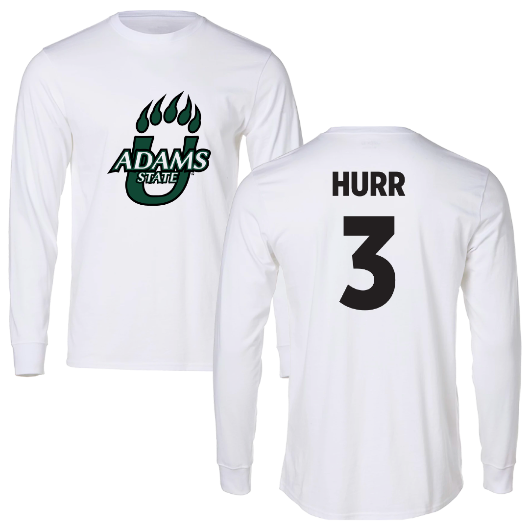 Adams State University Basketball White Performance Long Sleeve - #3 Alex Hurr