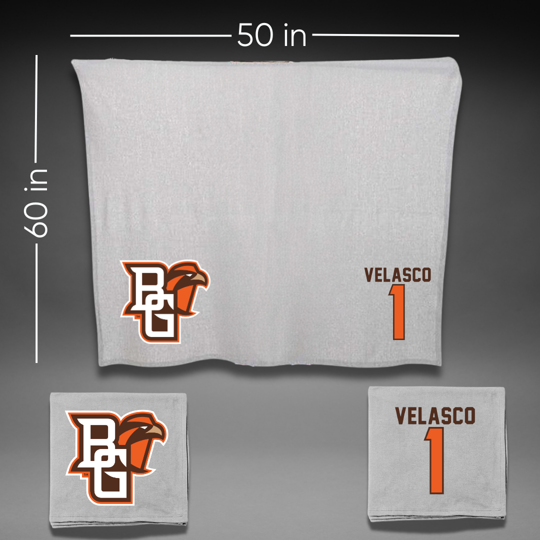Bowling Green State University Basketball Gray Blanket - #1 Amy Velasco