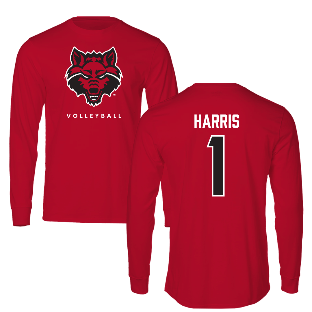 Arkansas State University Volleyball Red Long Sleeve - #1 Abby Harris