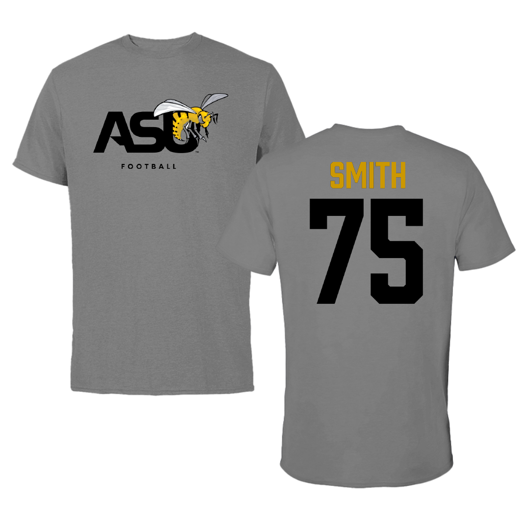 Alabama State University Football Dark Gray Tee - #75 Cameron Smith