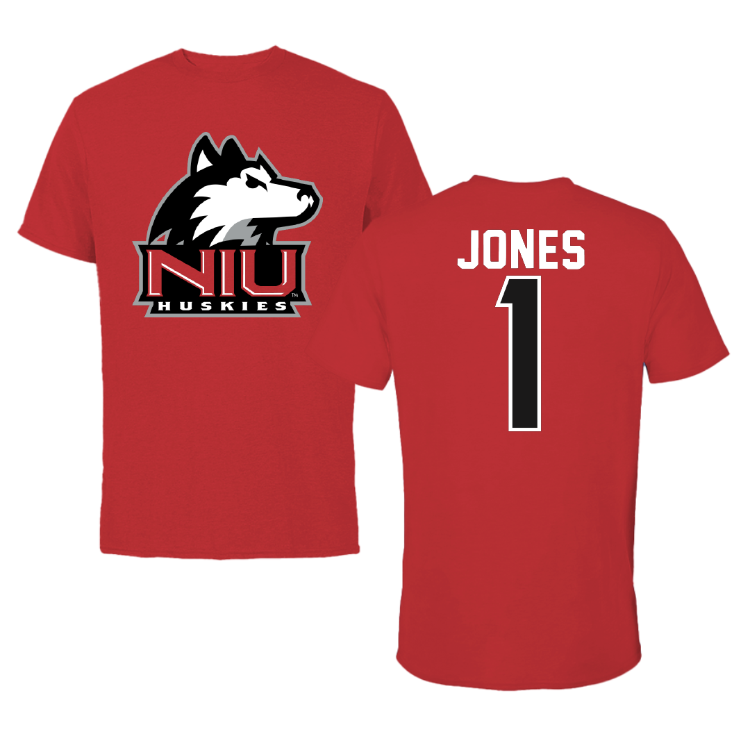 Northern Illinois University Basketball Red Tee - #1 Quentin Jones