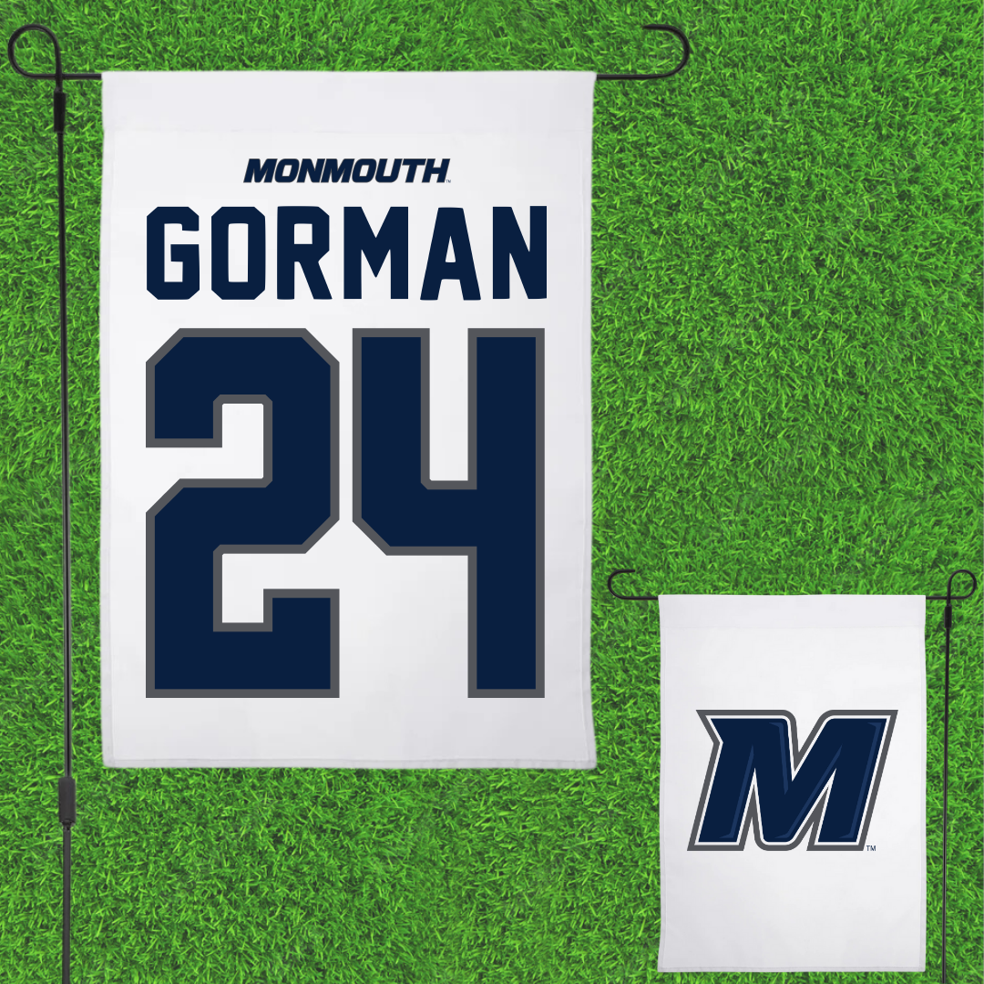 Monmouth University Lacrosse White Garden Flag - #24 Connor Gorman