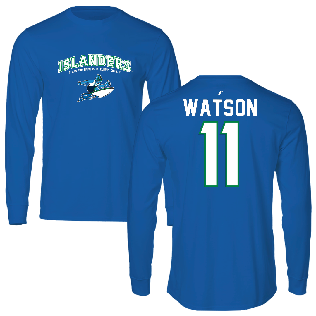 Texas A&M University-Corpus Christi Baseball Blue General Long Sleeve - #11 Matthew Watson