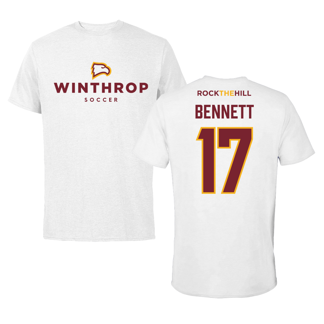 Winthrop University Soccer White Tee - #17 Laura Bennett
