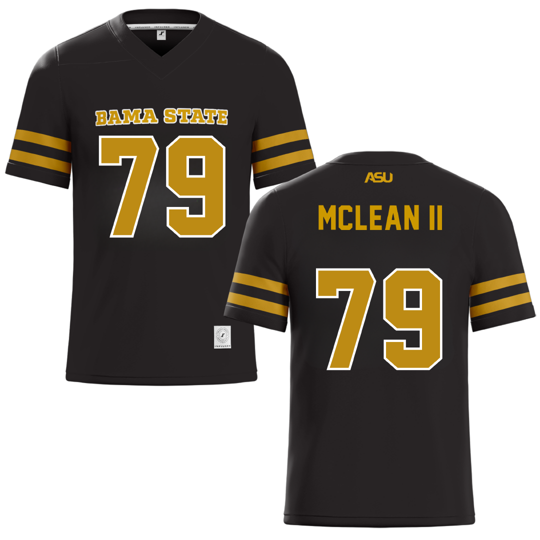 Alabama State University Black Football Jersey - #79 Phillip McLean II