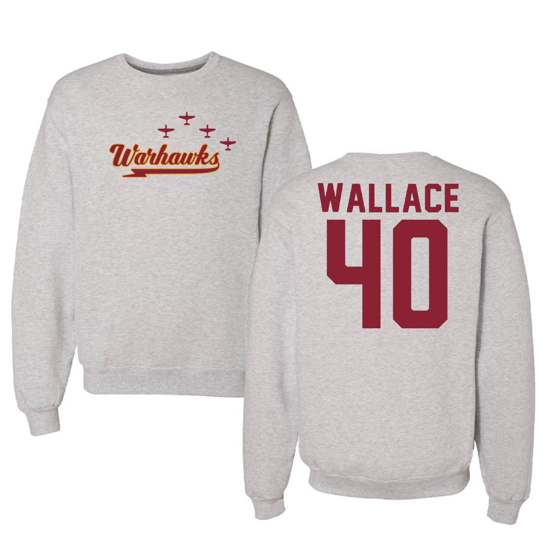 University of Louisiana Monroe Baseball Gray Crewneck - #40 Jacob Wallace