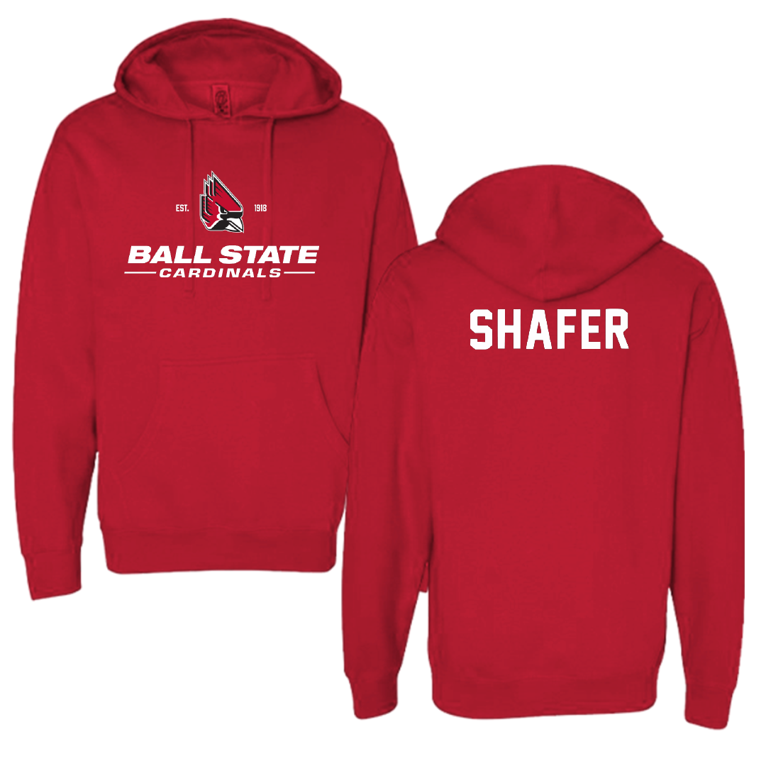 Ball State University Swimming & Diving Red General Hoodie - Auston Shafer