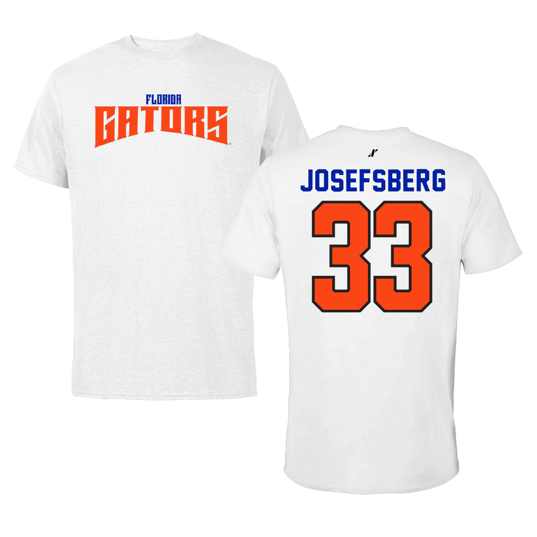 University of Florida Basketball White Classic Performance Tee - #33 Cooper Josefsberg